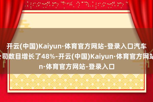 开云(中国)Kaiyun·体育官方网站-登录入口汽车行业的新公司数目增长了48%-开云(中国)Kaiyun·体育官方网站-登录入口